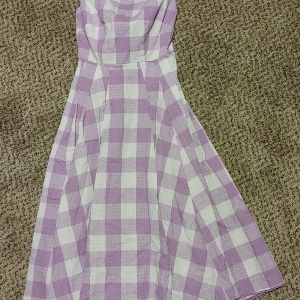 Purple/White Gingham Dress XS